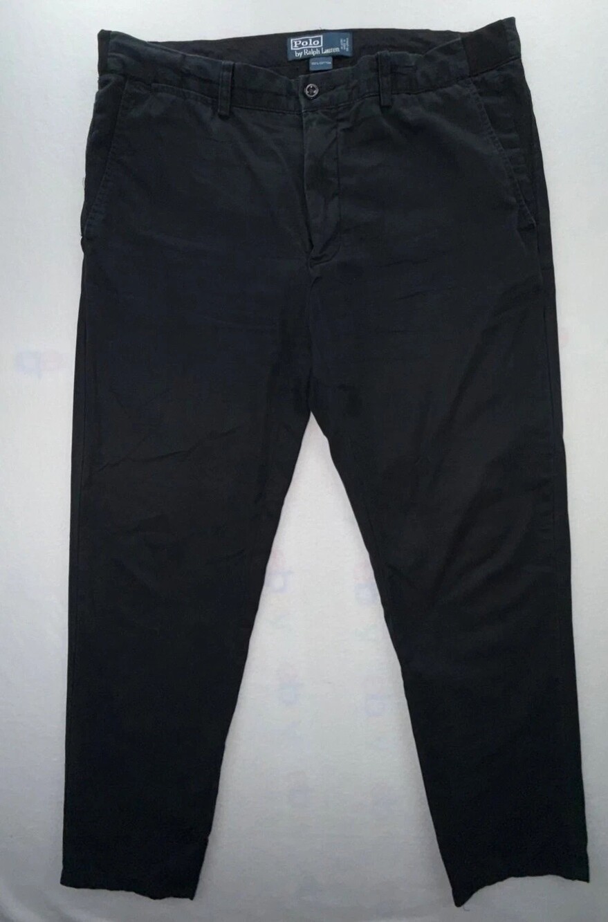 Polo by Ralph Lauren vintage Pants Mens 38x30 Black Chino classic fit Cotton